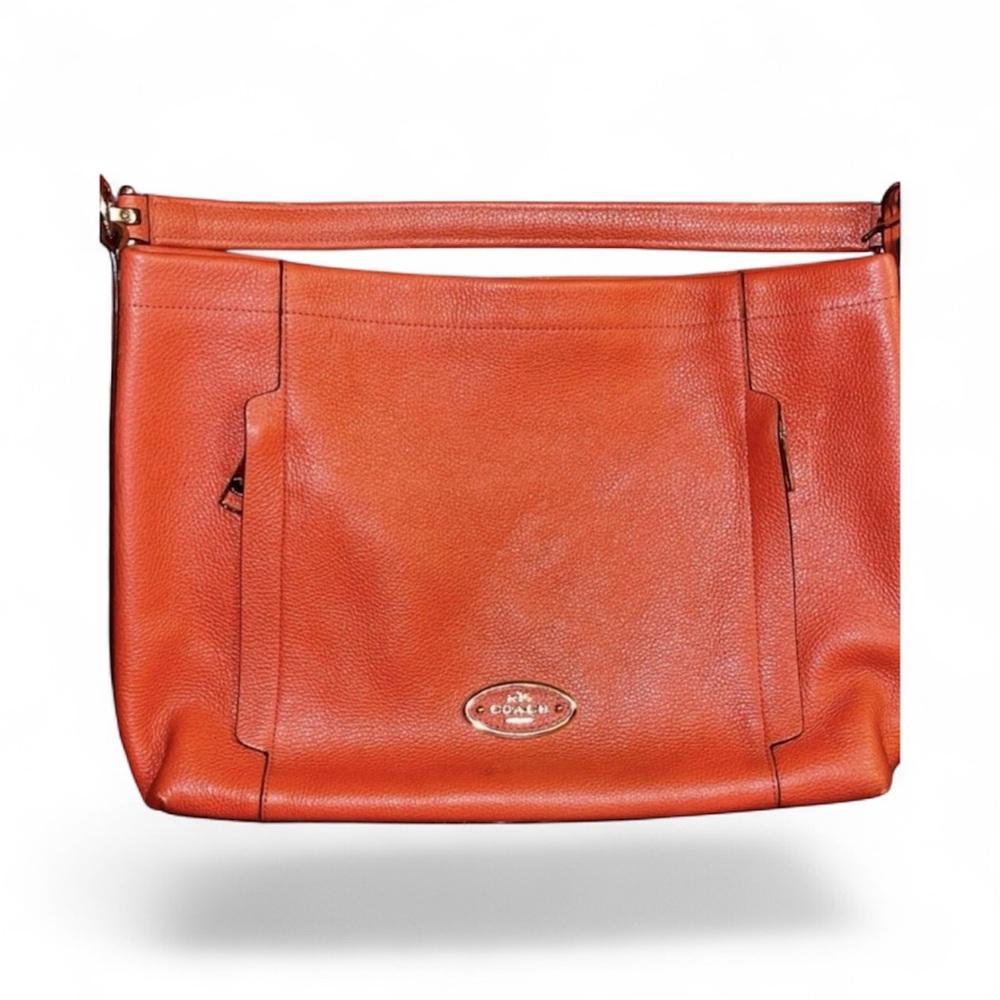 Coach Scout Red Pebbled Leather Hobo Bag